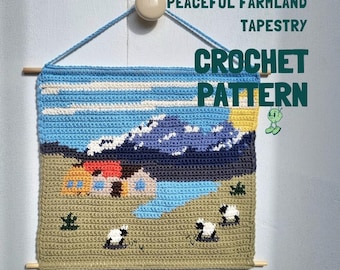 Patrón de tapiz de crochet "Tierras de cultivo pacíficas"