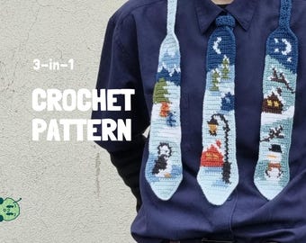 Patrón de corbata de invierno - 3 en 1