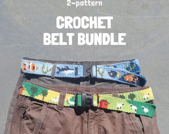 Paquete de patrones de cinturón de crochet (2 en 1)