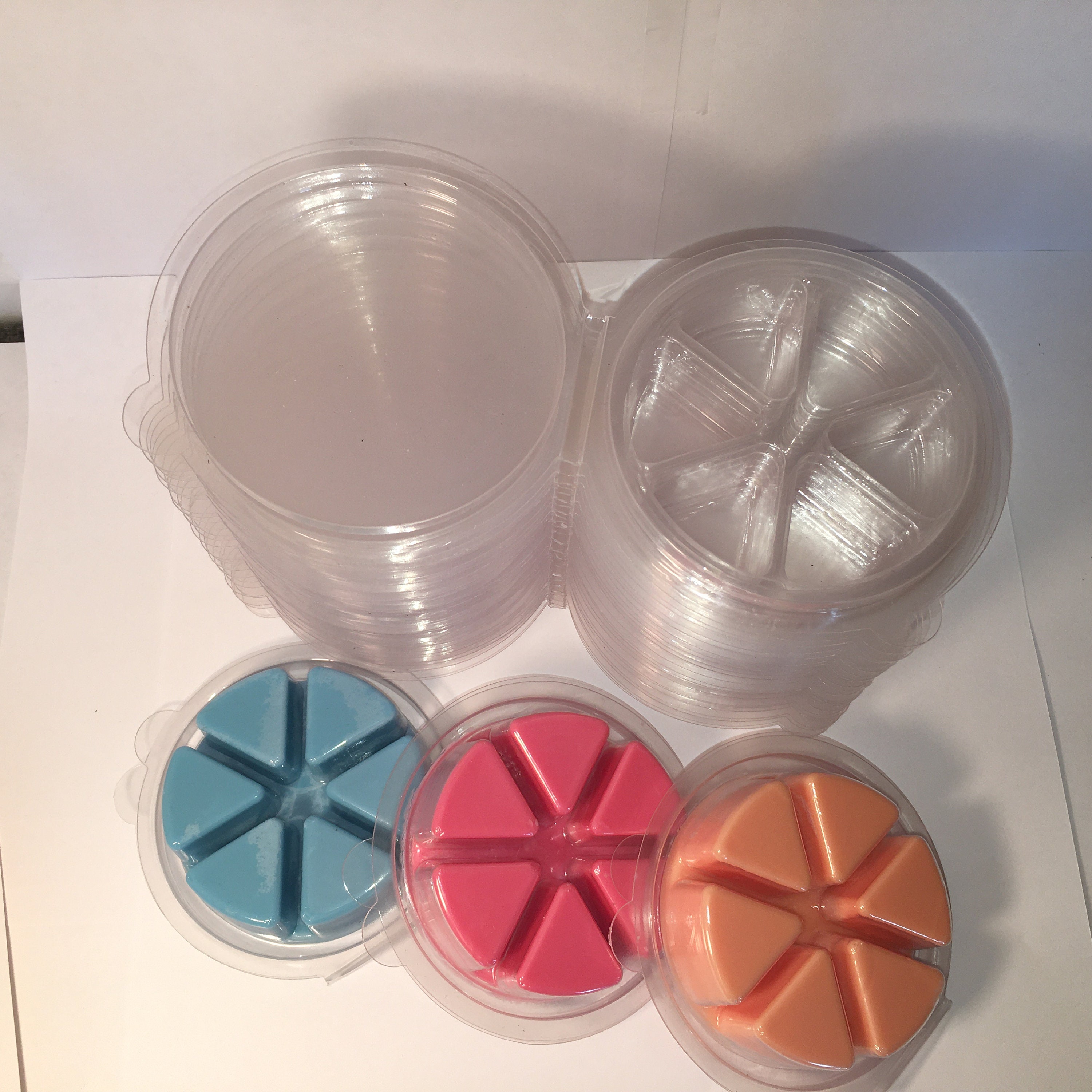 LARGE Clear Empty Round 24 pack 6 Section Wax Melt Tart Etsy