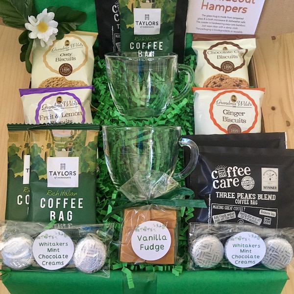 Coffee Hamper for Two | Gift Box | Coffee Gift | Coffee Lovers | Biscuits | Chocolates | New Parents | Couples | Anniversary | Gifts UK