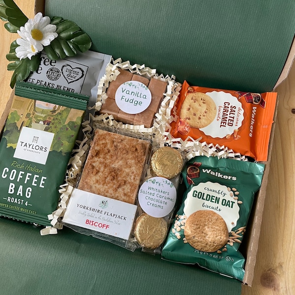 A Little Coffee & Treats Letterbox Gift | Hamper | Lotus Biscoff | Biscuits | Coffee |  Gift | For Him | Birthday | Thank you | Get well |