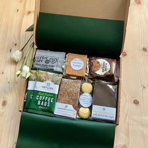 Regalo para amantes del café en el buzón / Caja de dulces / Cesta / Regalo de café / Galletas / Bombones / Regalo para él / Para ella / Regalo de agradecimiento