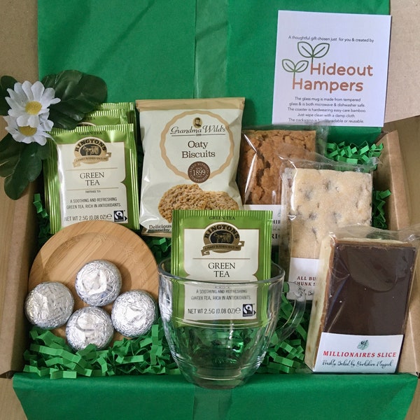 Green Tea Afternoon Tea Hamper | Gift Box | Tea Gifts | Green Tea Gift set | Chocolates | For Her | Birthday | Thank you | Get well | UK