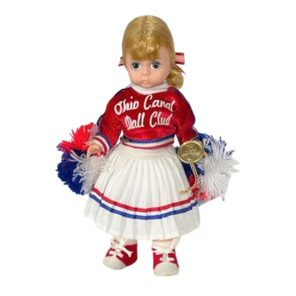 Madame Alexander restrung 8" Wendy's Special Cheer doll with stand.