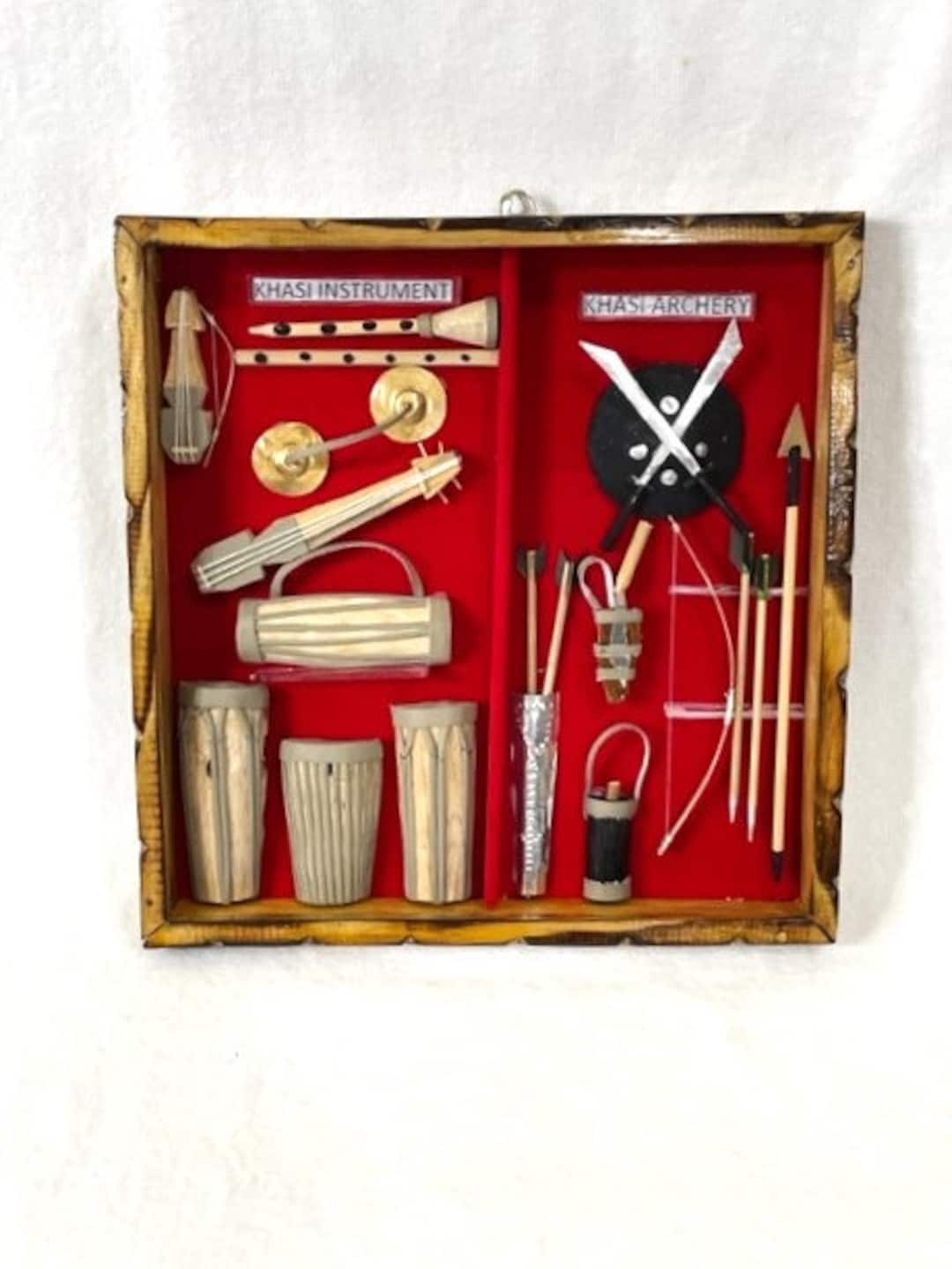 Shadow Box Miniature Khasi Instruments and Archery Items. Etsy