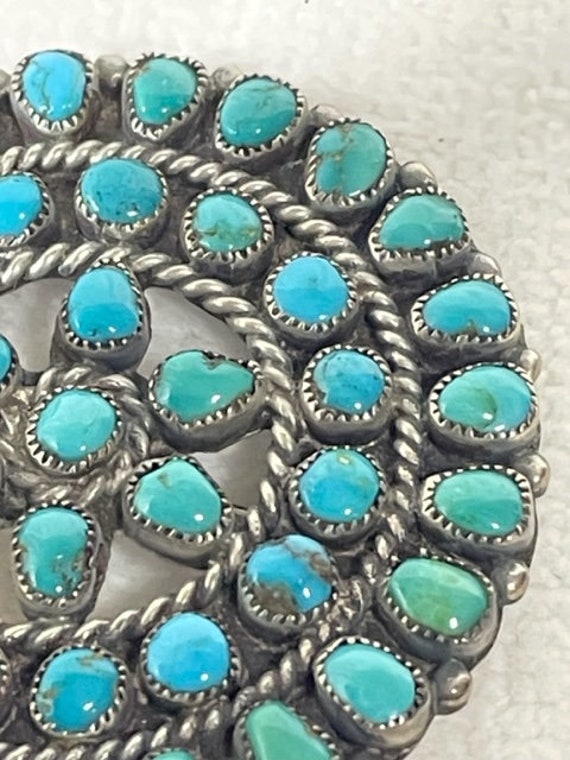 Vintage signed Native American turquoise and silv… - image 2