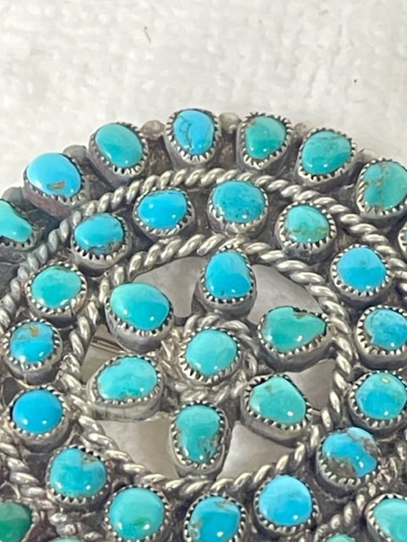 Vintage signed Native American turquoise and silv… - image 4