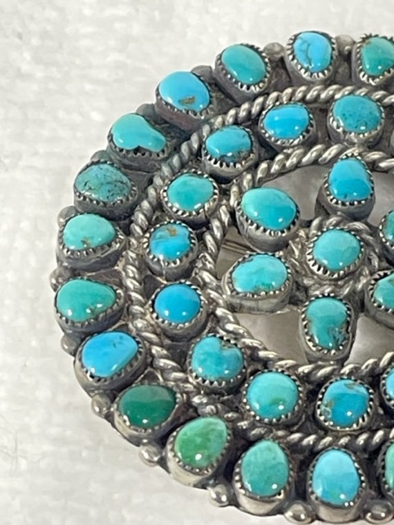 Vintage signed Native American turquoise and silv… - image 3