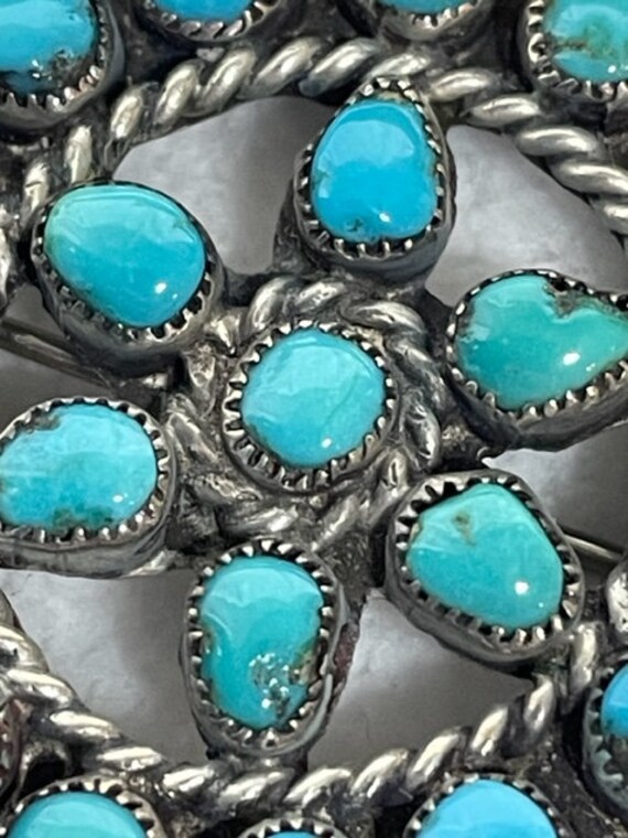 Vintage signed Native American turquoise and silv… - image 8
