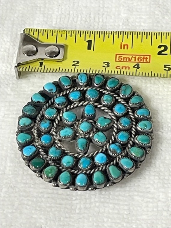 Vintage signed Native American turquoise and silv… - image 7