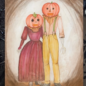 Victorian Inspired Pittsfield Pumpkin Couple 8x10 Print