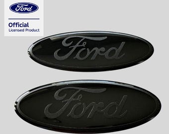 Ford Edge 2015-22 (not ST model)  Set of 2 Gel coated Ford logo gel coated emblem overlays .  Black on Black