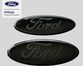 Nieuwe Transit Custom 2024-25 set van 2 gelcoat Ford-logo embleem met gelcoating zwart op zwart