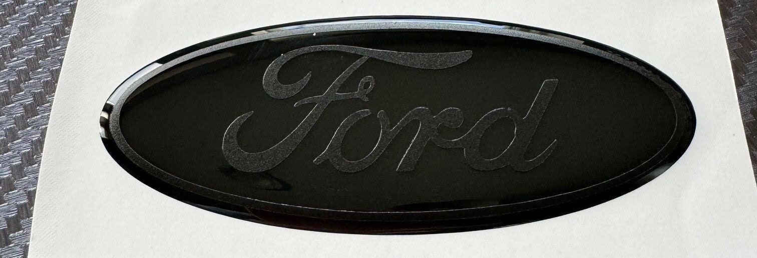 2021 - 2023 FORD BRONCO. 1x Gel coated Ford gel coated emblem overlays  Black on Black