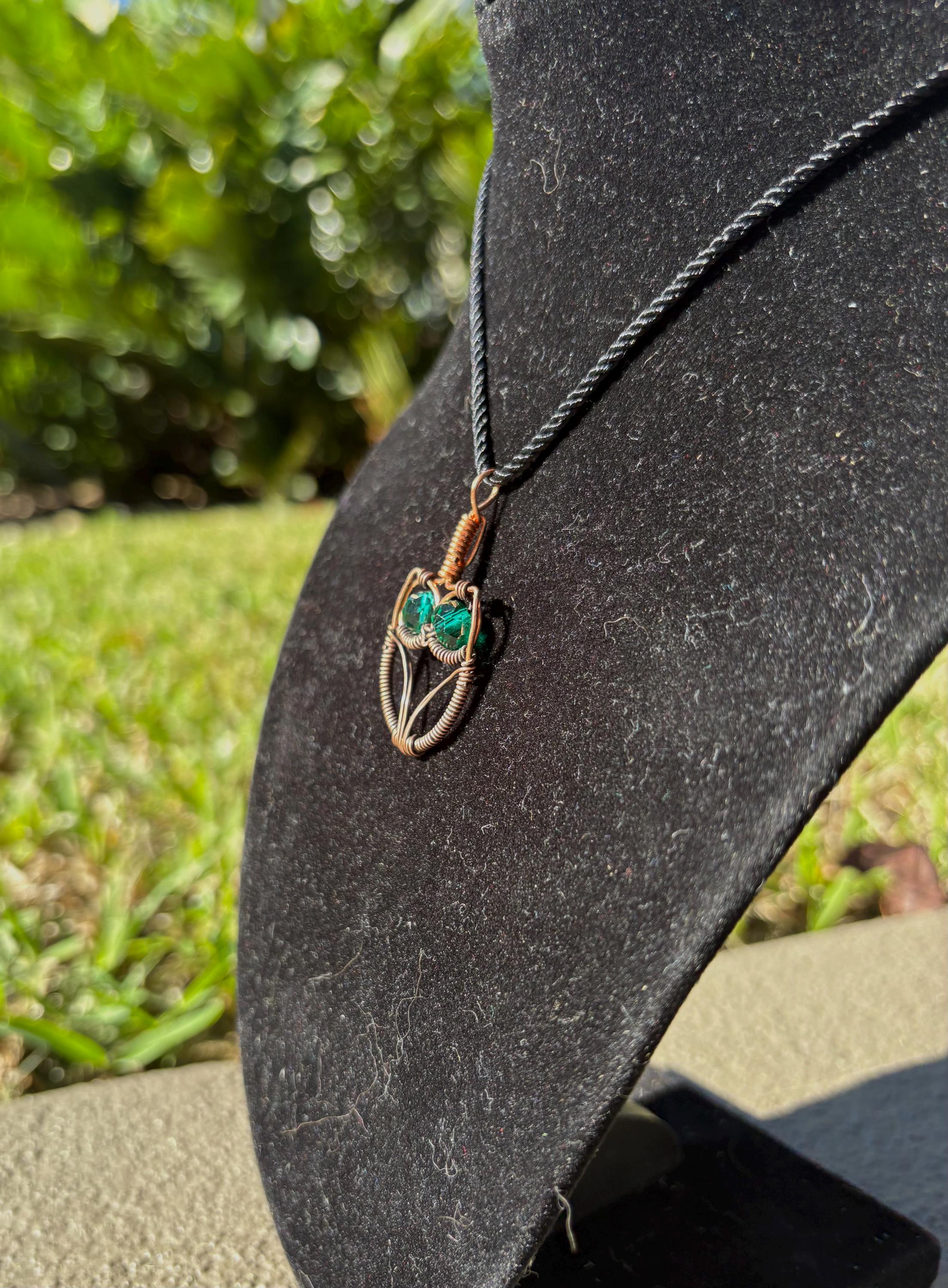 Handmade Wire Wrapped Owl Pendant Necklace in Tarnish Resistant Copper