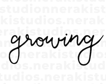 Calligrafia ispirazionale SVG, Citazione &#39;in crescita&#39; svg, Tipografia svg, Download digitale/istantaneo, file Svg per Cricut, Taglia file svg, png, jpg
