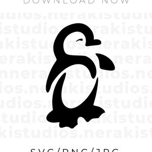 Minimal Penguin SVG, Cute Penguin Silhouette SVG, Cartoon Animal SVG, Digital/Instant Download Svg files for Cricut, Cut file svg, png, jpg