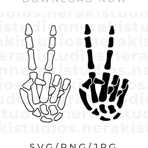 Skeleton Peace Sign SVG Bundle, Skeleton Hand svg Bundle Digital/Instant Download, Svg files for Cricut, Cut file svg, png, jpg