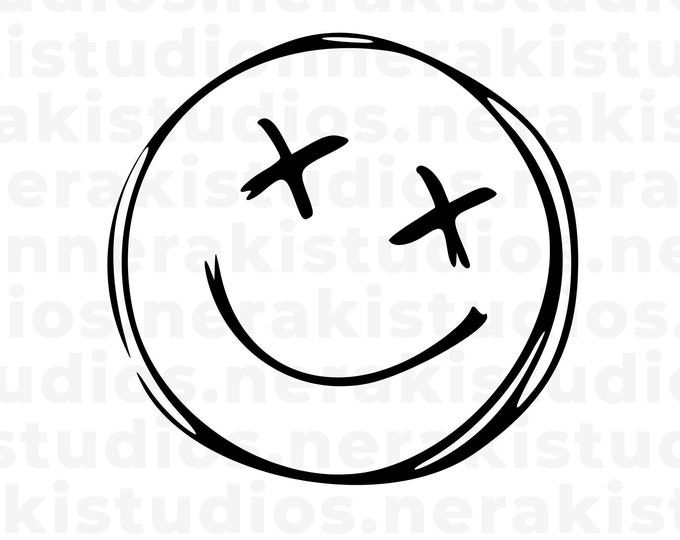 Smiley Face SVG, Crossed Eyes Smiley Face SVG, Smile SVG, Emoji Svg