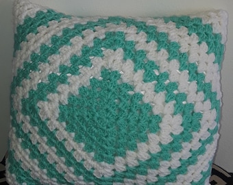 Granny Square Crotchet Pillow