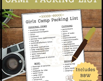 2025 Girls Camp Packing List, Girls Camp Checklist, LDS Girls Camp Printable, Young Women Girls Camp List, Young Women Camp