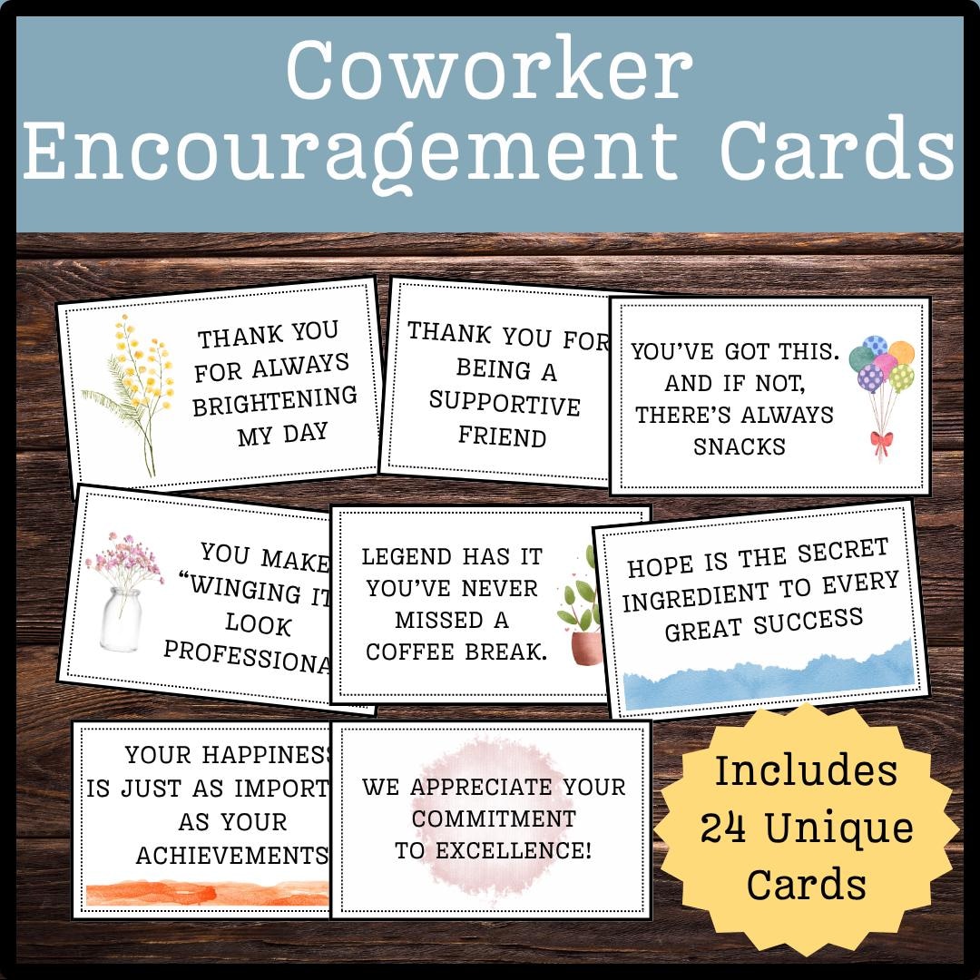 Encouraged Note Coworker Encouragement Cards | Printable Notes With Positive Messages ...