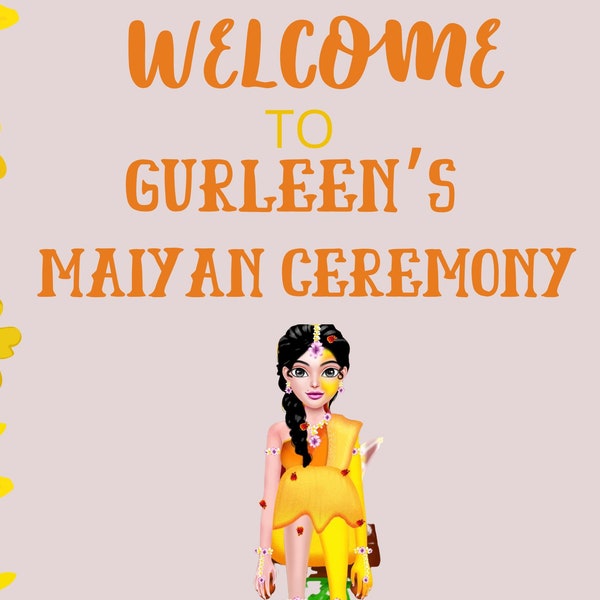 Maiyan / Haldi welcome sign