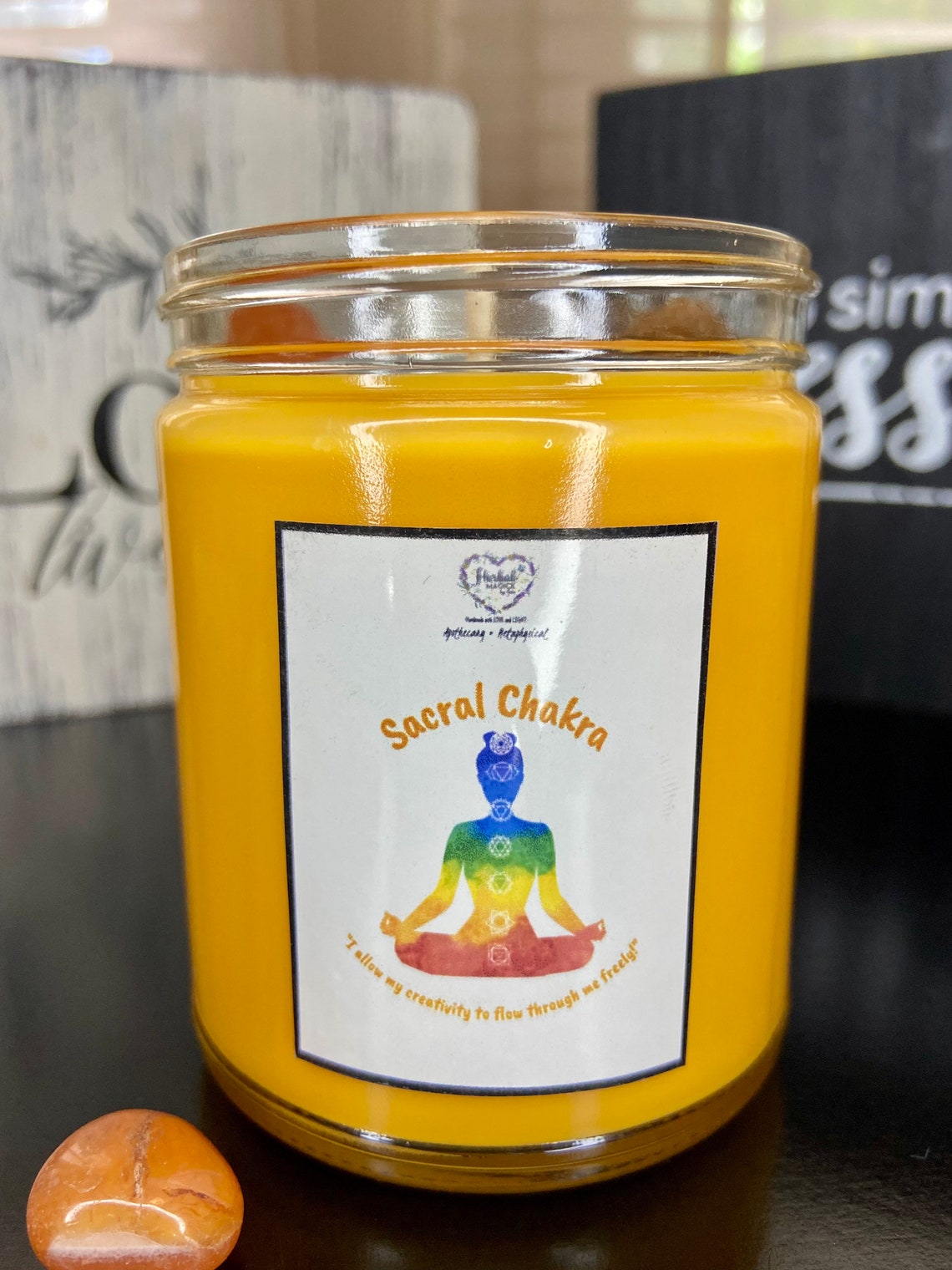 Sacral Chakra Balance Candle Intention Candles Meditation Etsy