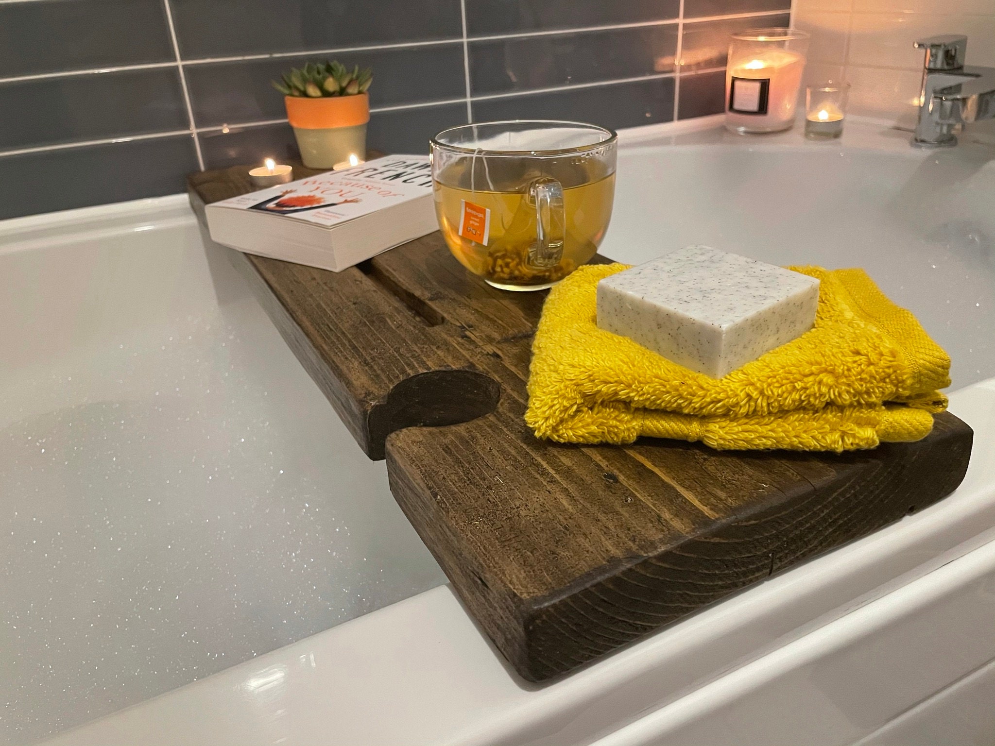 Rustic Bathtub Tray / Bath Board / Bath Tray Reclaimed Wood Etsy