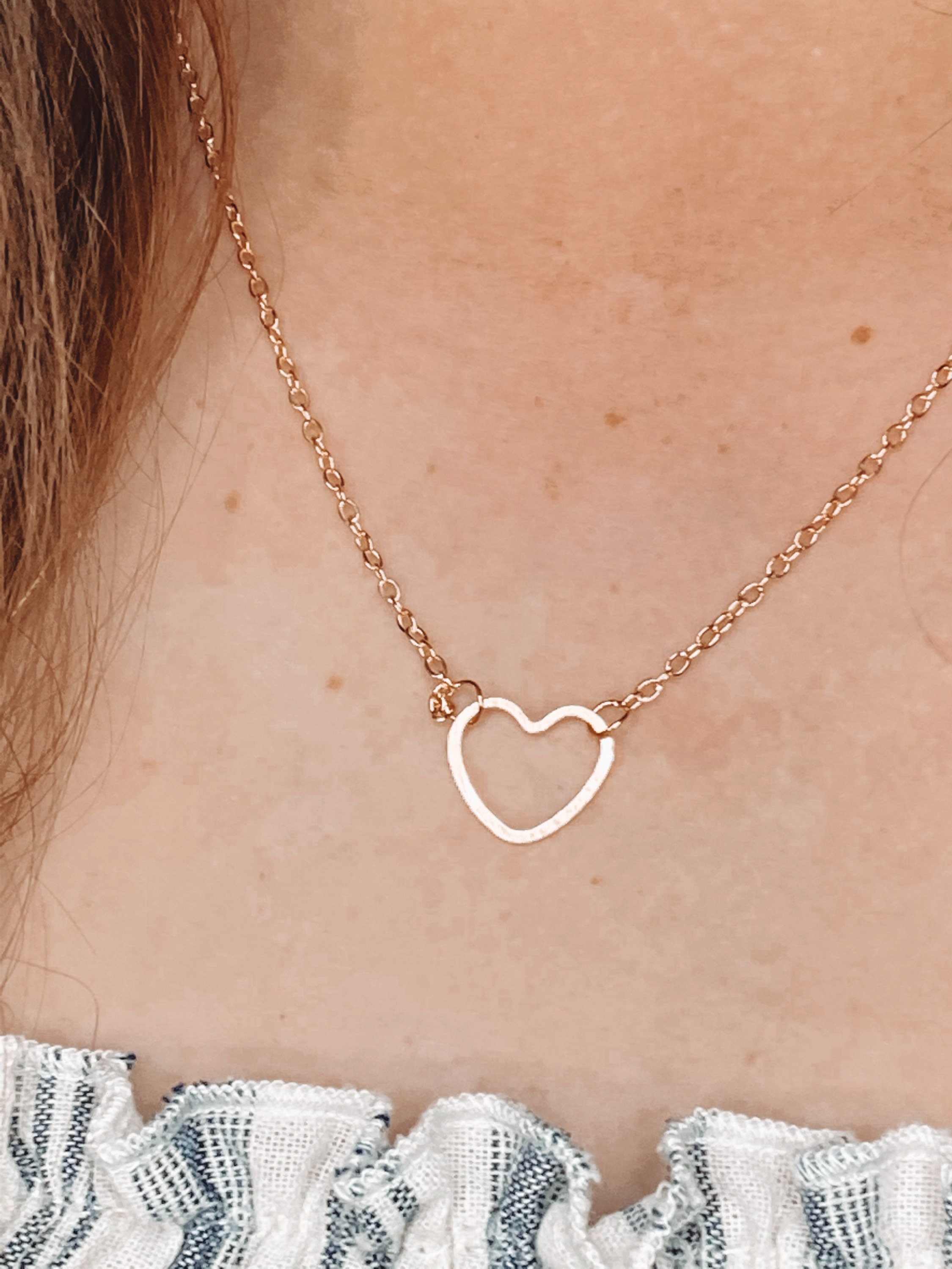 Gold Heart Necklace Etsy