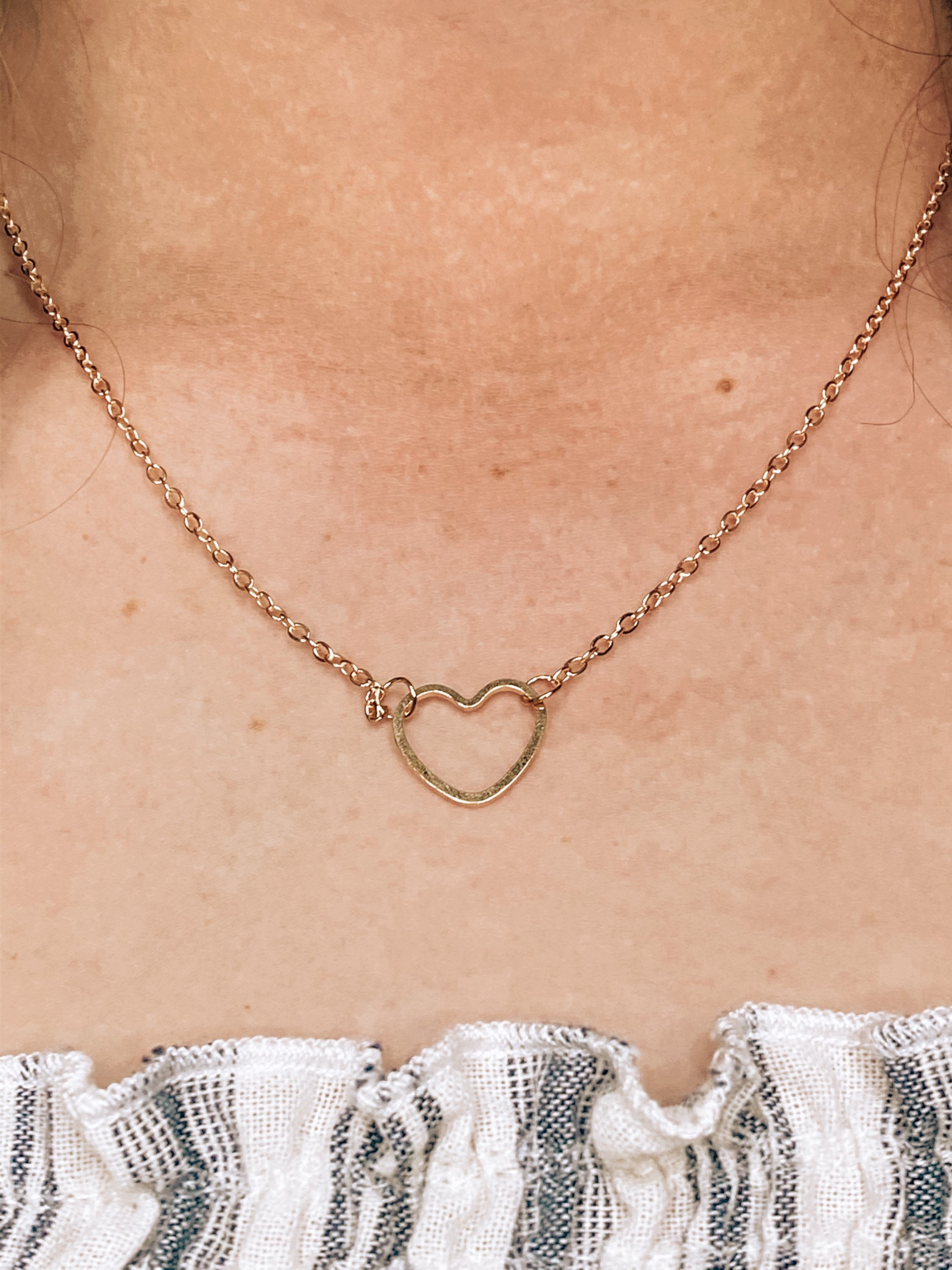 Gold Heart Necklace Etsy