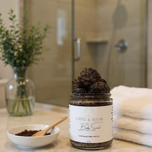 Whipped Coffee & Sugar Body Scrub Exfoliates Takes dead skin off improves Skin Elasticity Made with Olive Oil Arabica Coffee Body Scrub Spa