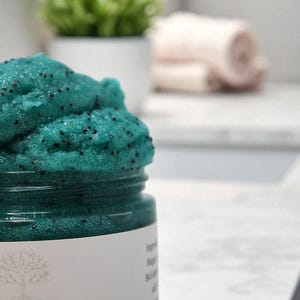 POPPYSEEDS Body Scrub Foaming Exfoliating Cleansing Scrub face and body polish whipped Sugar Scrub OLIVE oil Body Scrub takes off dead skin