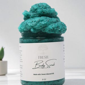 Melon scent Body scrub foaming and cleansing sugar scrub takes off dead skin cells made with poppyseeds & olive oil sugar scrub exfoliating