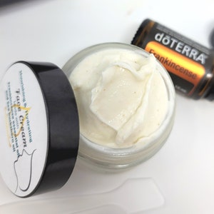 Dottera Frankincense Essential oil face cream for day and night face cream nourishing face cream hydrating light handmade face cream 2 oz
