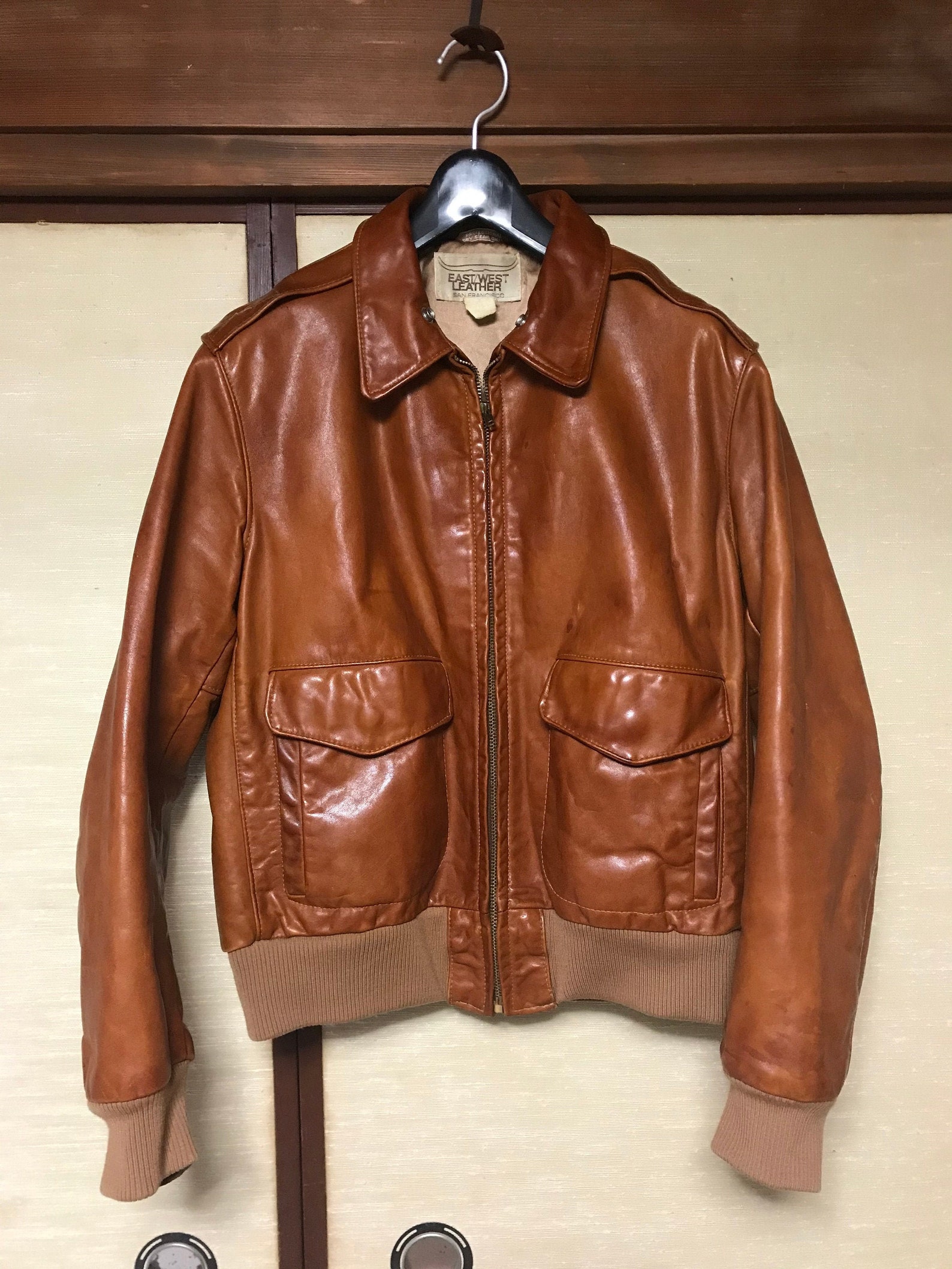 Vintage 70s East West Leather A2 Jacket size 40 Etsy
