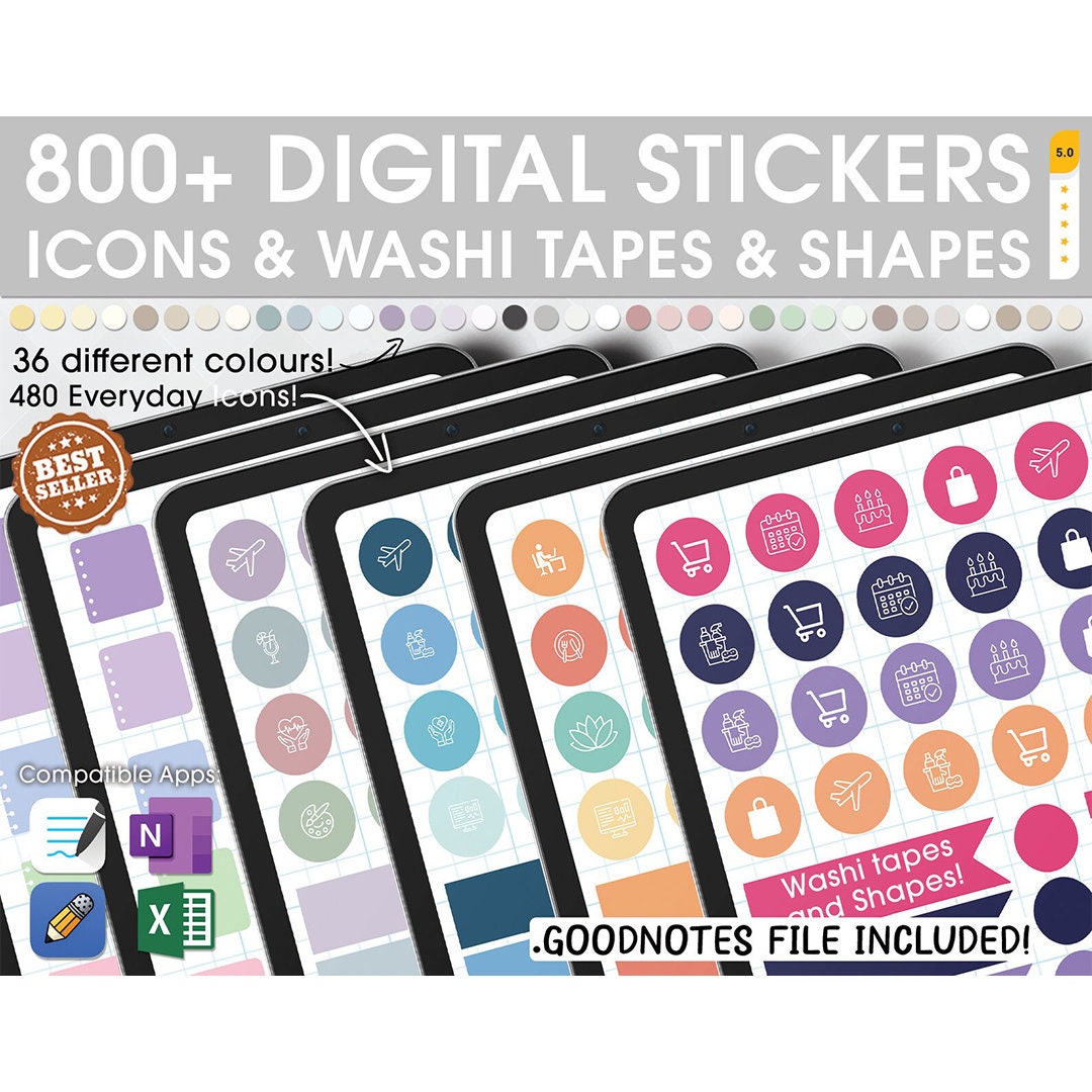 Vintage Scrapbooking Sticker Book for Adults - 800+ Washi Journaling  Stickers