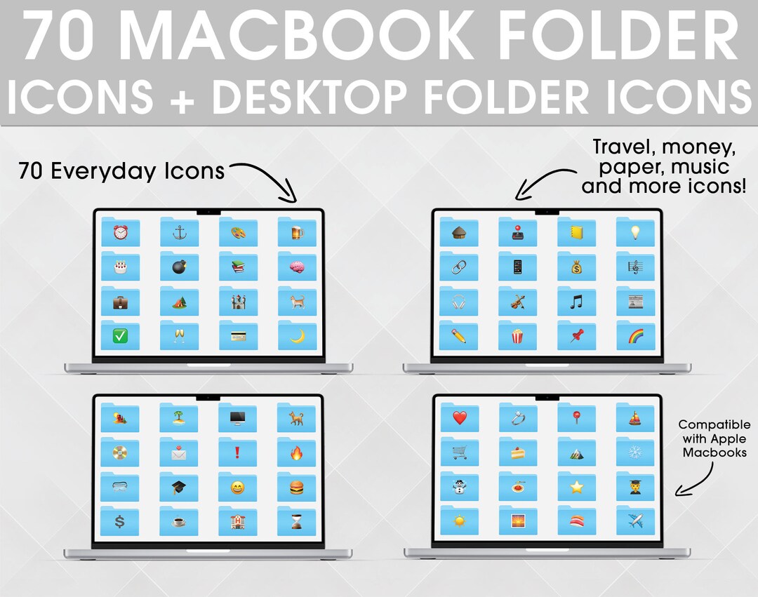 70 Emoji MACBOOK FOLDER Icons Desktop Folders Imac Folders - Etsy