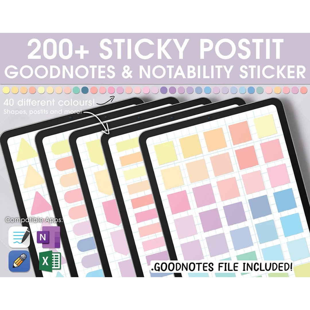 200 Goodnotes STICKY CLOUD Sticker Note Sticky Postit 