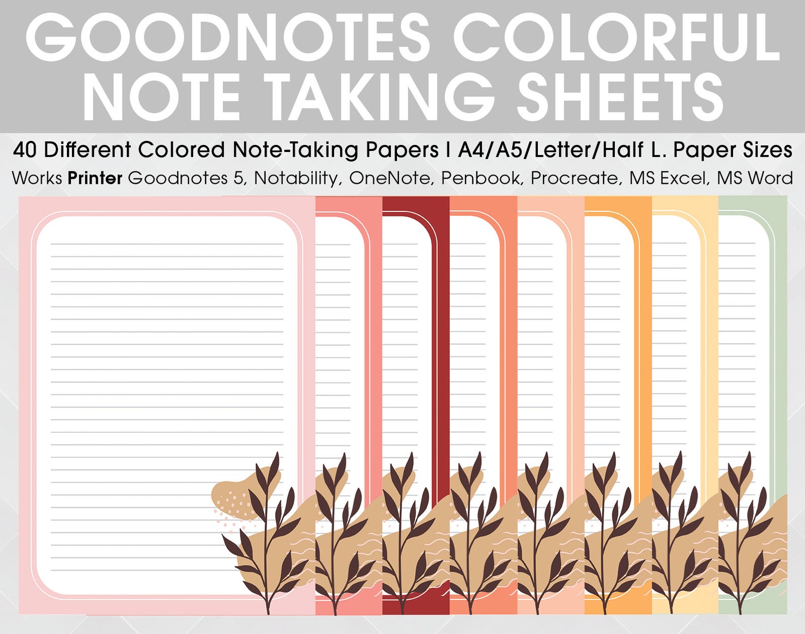 40 DIGITAL NOTEPAD SHEET Goodnotes Sheet Notability Sheet - Etsy