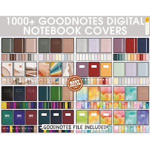 1000+ Goodnotes Covers, digital notebook cover, boho notebook cover, notability cover, digital planner cover, colorful notebook cover, note