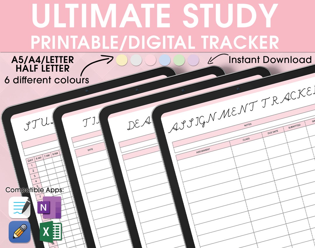 Ultimate Study Planner Printable Deadline Tracker - Etsy