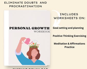 Self Discovery Journal, Goal Planner Workbook (digital download)