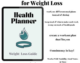 Digital Weight Loss Planner: Health & Fitness Tracker (Instant Download, 3 Months)