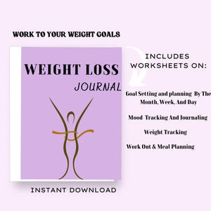 Weight Loss Journal Digital Fitness Planner for Tracking Fitness Journey Digital Download