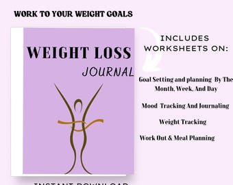 Weight Loss Journal: Fitness & Meal Planner (Digital Download)