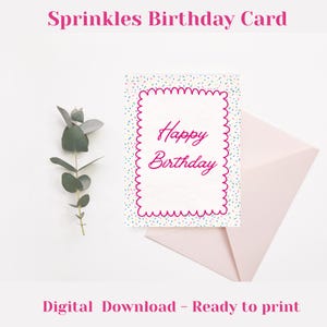 Happy Birthday Card With Sprinkles - Ice Cream Happy Birthday Card