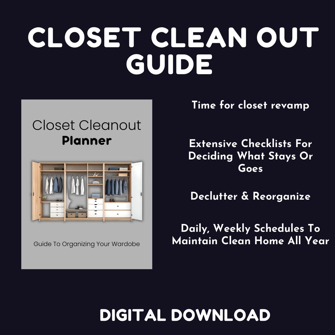 Closet Declutter Cleanout Guide, Spring Cleaning - Etsy