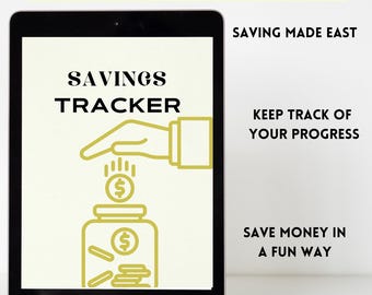 Savings Challenge Book, Money Tracker, Income and Expenses Spreadsheet, Money Management Planner